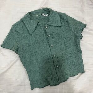 princess polly green button down